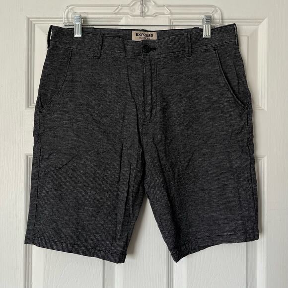 Express Classic Fit Linen Blend Shorts - Size 31 - Picture 1 of 4